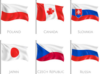 Official flags realistic set Royalty Free Vector Image