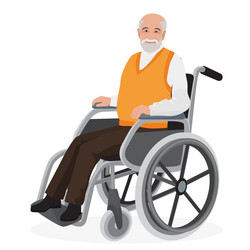 Elderly man in wheelchair old grandfather Vector Image