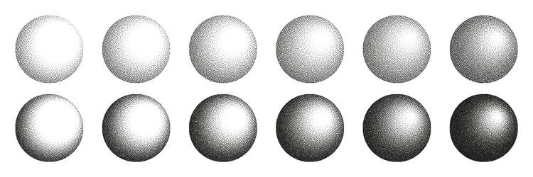 round shaped dotted objects stipple elements vector image