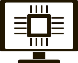 smart computer processor icon simple style vector