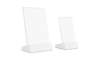 Desk sign holders for menu flyer card or prices vector