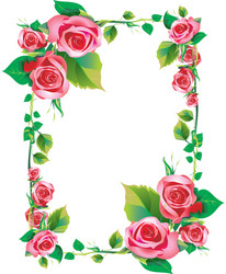 Elegant Rose Frame Vector Image