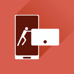 flat web icon with long shadow phone message vector image