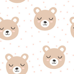 Hand drawing bear seamless pattern Royalty Free Vector Image