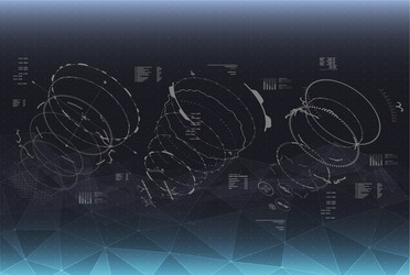 head-up display elements for the spaceship vector image