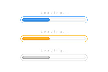 isolated 3d loading progress bar element in set vector image