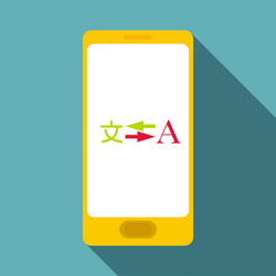 Phone translation icon flat style vector