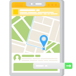 track and share rout in mobile application vector image