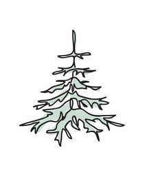 tree continuous line art drawing vector