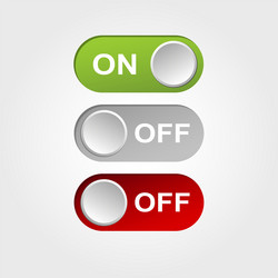 on and off toggle switch buttons vector