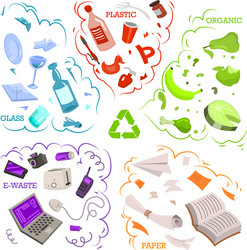 recycling garbage elements sorting and utilize vector image