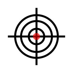 Red aim icon of a gun vector