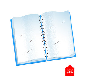 Top view of opened notebook vector