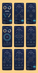 different ui ux gui screens and flat web icons vector image
