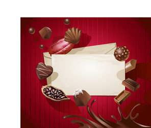 frame for the title with a pattern of chocolates vector image