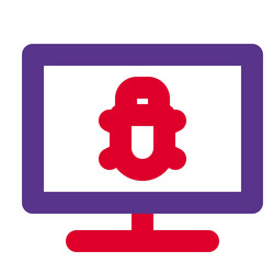 malware identified in a computer system vector image