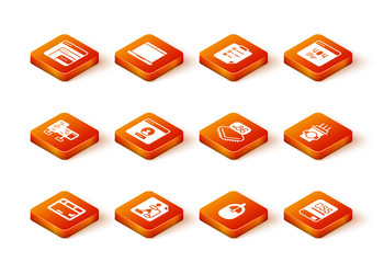 set keyboard flowchart computer monitor screen vector image