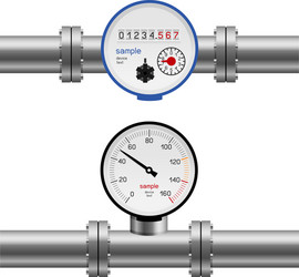 Pipe pressure gauge set Royalty Free Vector Image