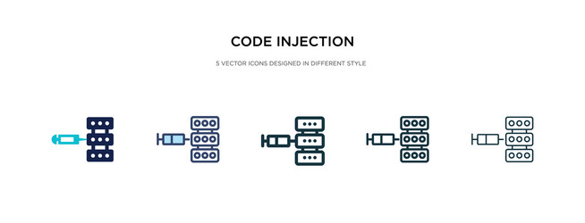 Code injection icon in different style two vector