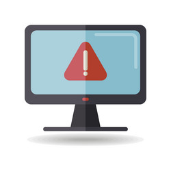 computer warning icon simple digital system error vector image