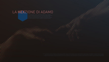 creation of adam in hexagon halftone pattern vector image