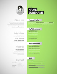 Creative cv template with paper stripes vector