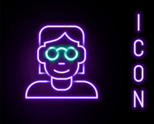 glowing neon line hacker or coder icon isolated vector image