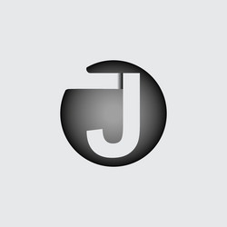 letter j made of wide white stripes vector