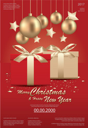 Merry christmas and happy new year template vector