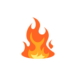 Simple flame icon in flat style vector