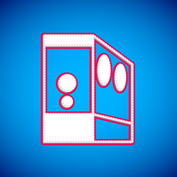 white case of computer icon isolated on blue vector image