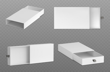 3d set of slide boxes isolated on gray background vector image