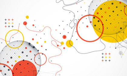 abstract sphere background with plexus effect 3d vector image