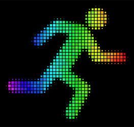 Colored pixel running man icon vector