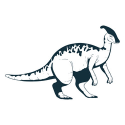 Drawn parasaurolophus dinosaur vector