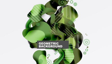 green shapes overlap creating dynamic composition vector image