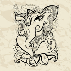 Hand Drawn Ganesha Vector Image