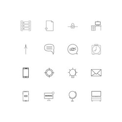 Internet technologies linear thin icons set vector