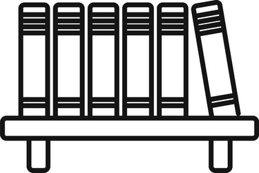 library book shelf icon outline style vector