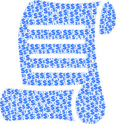 Script roll collage of dollar and dots vector