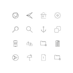 web and text simple linear icons set outlined vector image