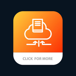 cloud arrow book notebook mobile app button vector image