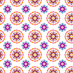 Diwali flower mandala seamless pattern vector