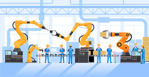 Robotic arm industrial Royalty Free Vector Image