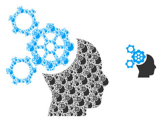 brain mechanics recursion icon mosaic vector image