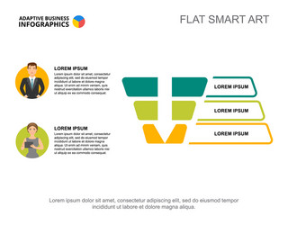 two points process chart template for presentation vector image
