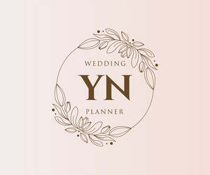 Yn initials letter wedding monogram logos Vector Image