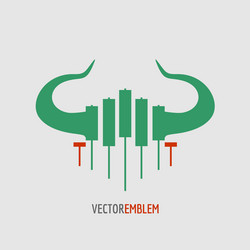 Candlestick trading emblem vector