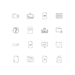 files and folders sign linear thin icons set vector image