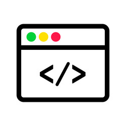 flat design source code window icon vector image